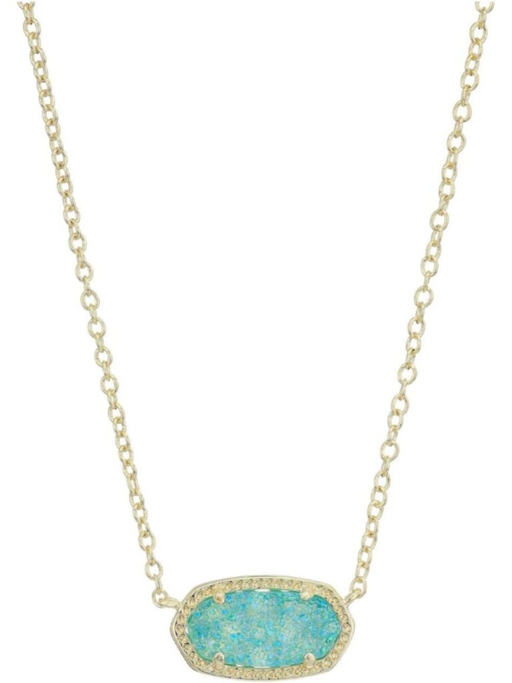WOMEN'S BRIGHT CURB 14K GOLD PLATED ELISA FASHION JEWELLERY PENDANT NECKLACES